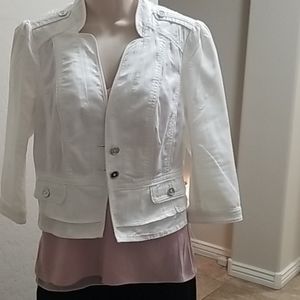 WHBM Cropped Jacket White